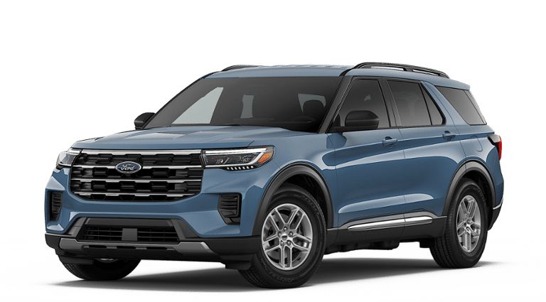 2026 Ford Explorer Active w/100A Pkg in Vapor Blue Metallic — front three-quarter view