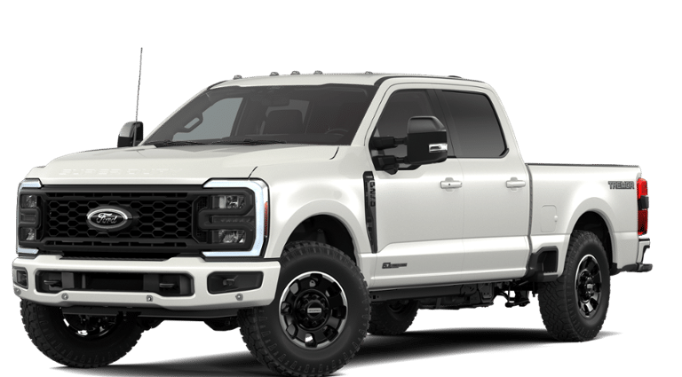 2026 Ford Super Duty F-250 Pickup LARIAT in Star White Metallic Tri-Coat — front three-quarter view