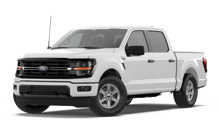 2026 Ford F-150 XLT in Oxford White — front three-quarter view