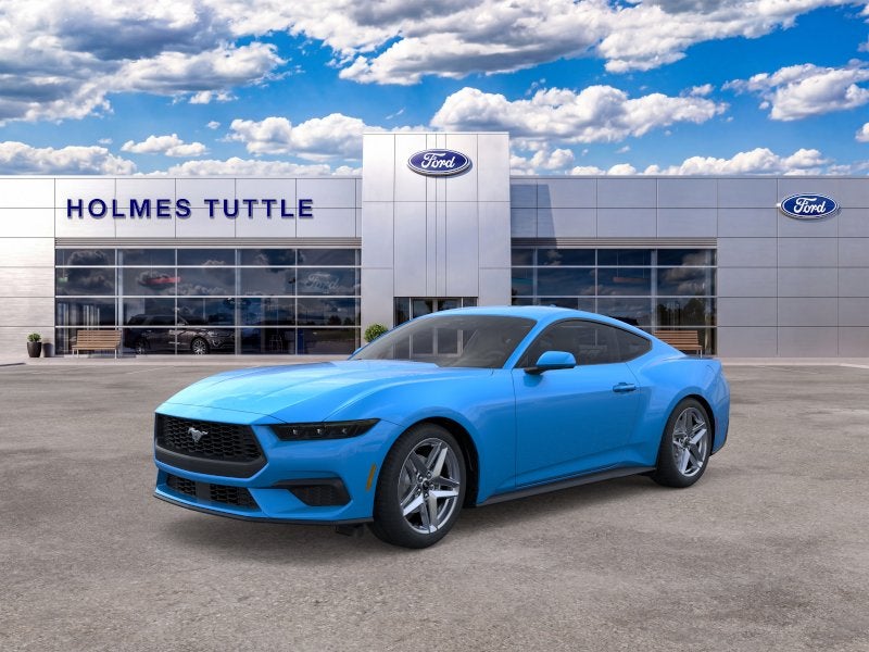 2026 Ford Mustang Base in Grabber Blue Metallic — front three-quarter view