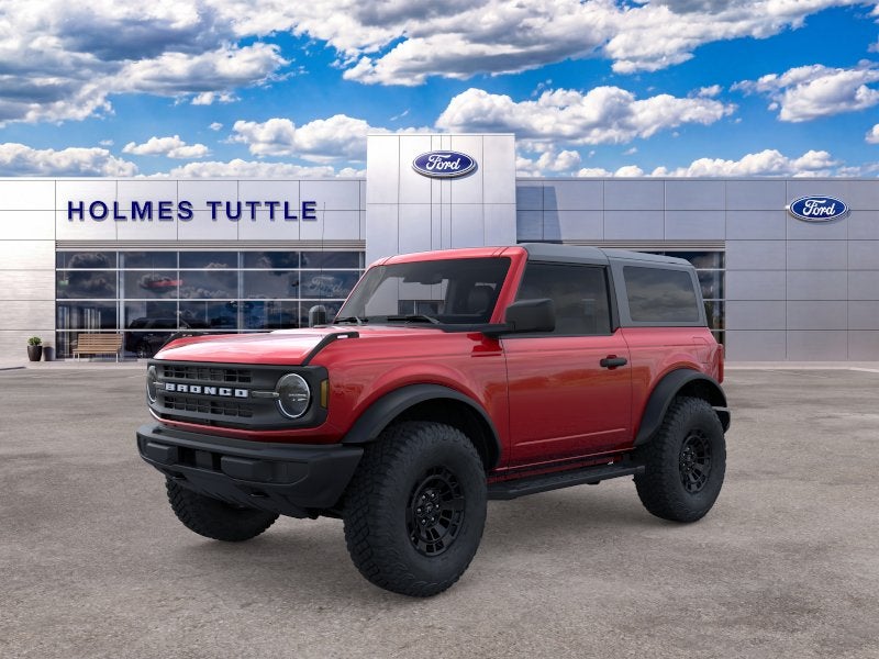 2026 Ford Bronco Base in Ruby Red Metallic Tinted Clearcoat — front three-quarter view