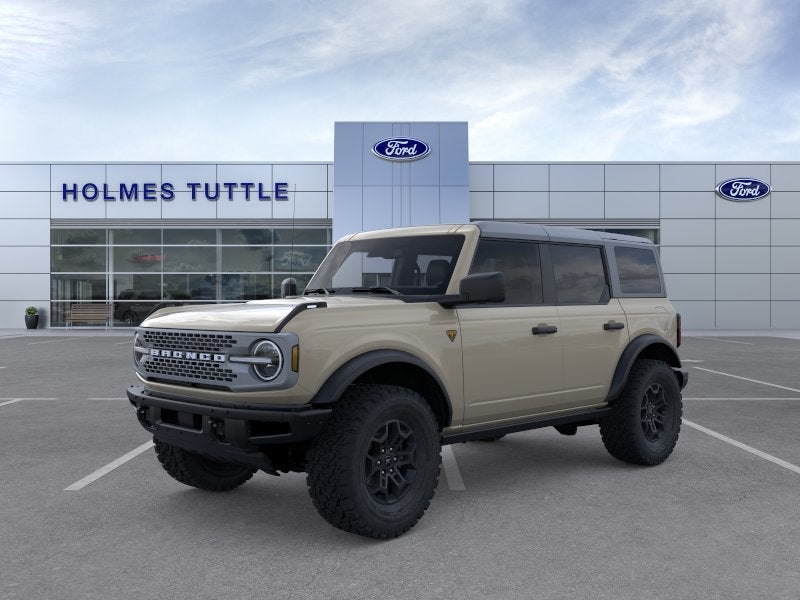 2026 Ford Bronco Badlands in Desert Sand — front three-quarter view