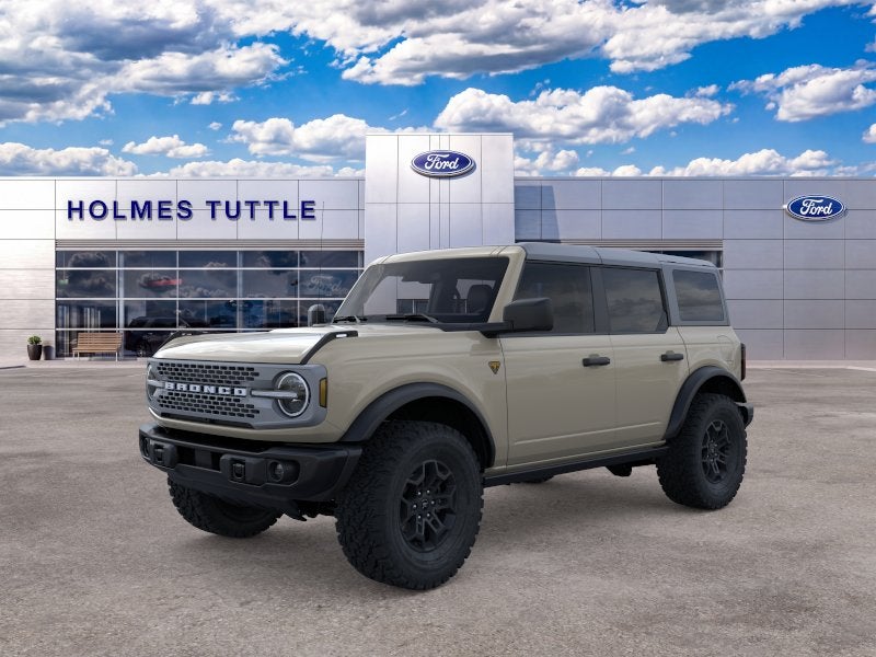 2026 Ford Bronco Badlands in Desert Sand — front three-quarter view