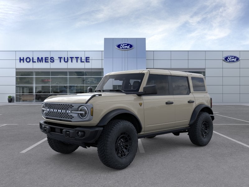 2026 Ford Bronco Badlands in Desert Sand — front three-quarter view