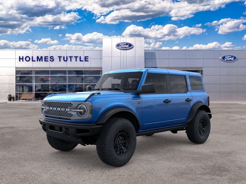 2026 Ford Bronco Badlands in Velocity Blue Metallic — front three-quarter view