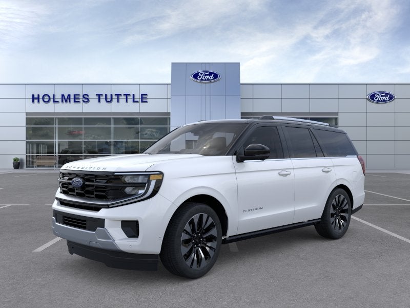 2026 Ford Expedition Platinum in Star White Metallic Tri-Coat — front three-quarter view