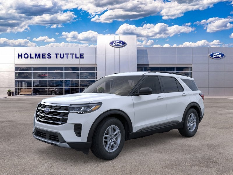 2026 Ford Explorer Base in Space White Metallic — front three-quarter view