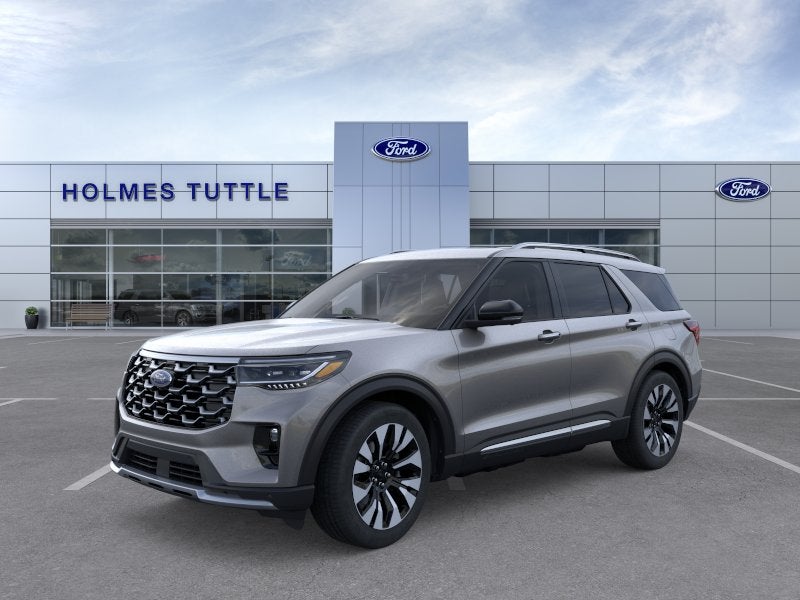 2026 Ford Explorer Platinum in Carbonized Gray Metallic — front three-quarter view