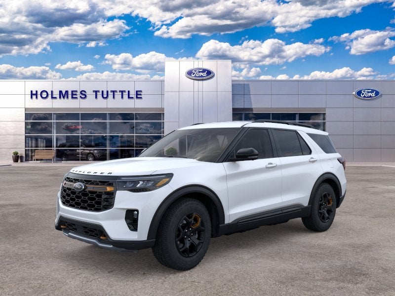 2026 Ford Explorer Tremor in Star White Metallic Tri-Coat — front three-quarter view