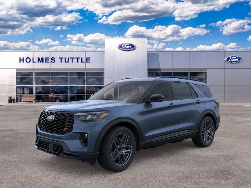 2026 Ford Explorer ST in Vapor Blue Metallic — front three-quarter view