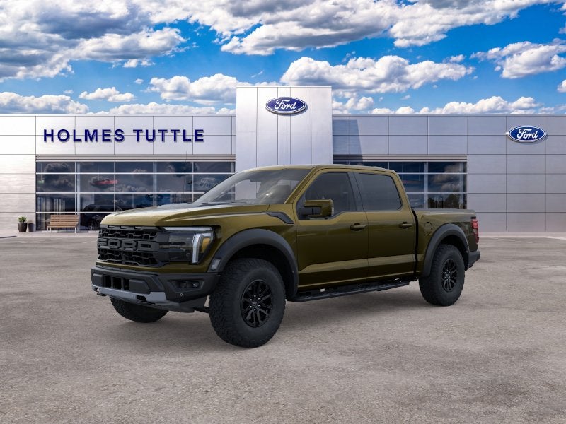 2026 Ford F-150 Raptor in Shelter Green — front three-quarter view