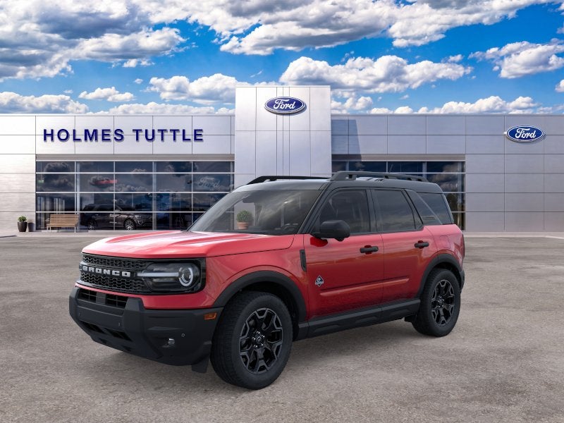 2026 Ford Bronco Sport Outer Banks in Ruby Red Metallic Tinted Clearcoat — front three-quarter view