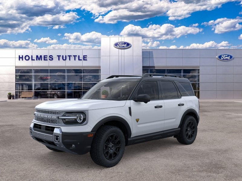 2026 Ford Bronco Sport Badlands in Oxford White — front three-quarter view